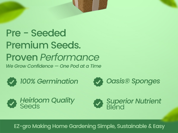 EZ-gro Arugula premium pre-seeded 6-pods made with Oasis® sponge growing media