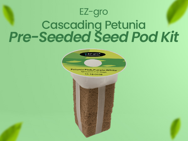 EZ-gro Cascading Petunia pre-seeded hydroponic seed 3-pod kit with OASIS substrate for indoor growing