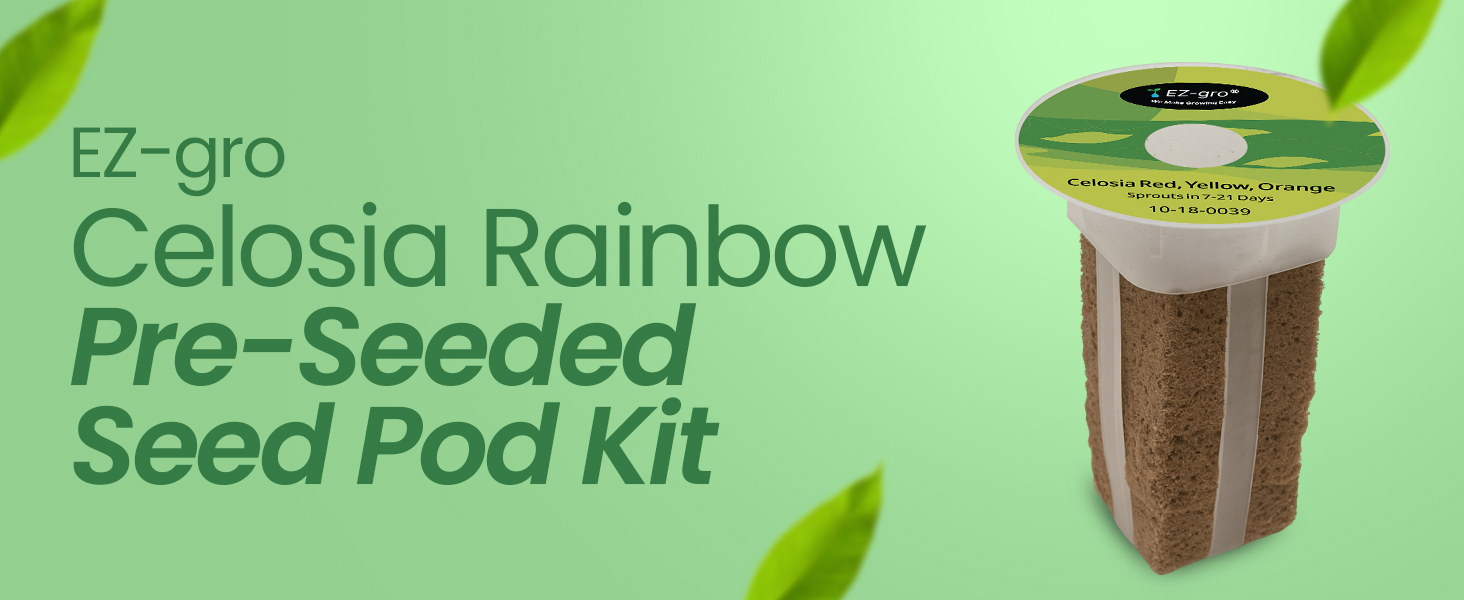 EZ-gro Celosia Rainbow pre-seeded 9-pod seed kit with Oasis® sponge for hydroponic growing systems
