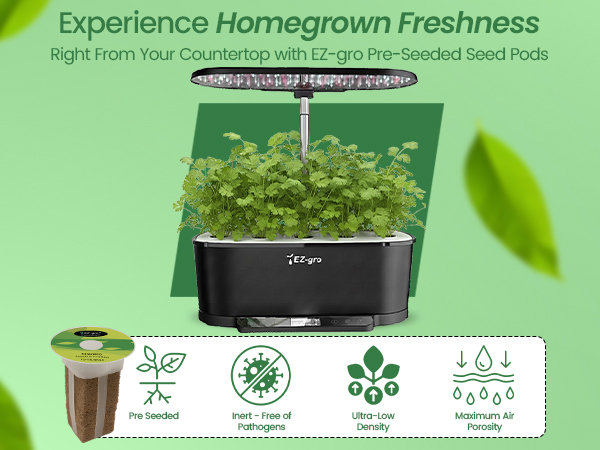 EZ-gro Cilantro 3-pods homegrown freshness harvested from a soil-free hydroponic garden
