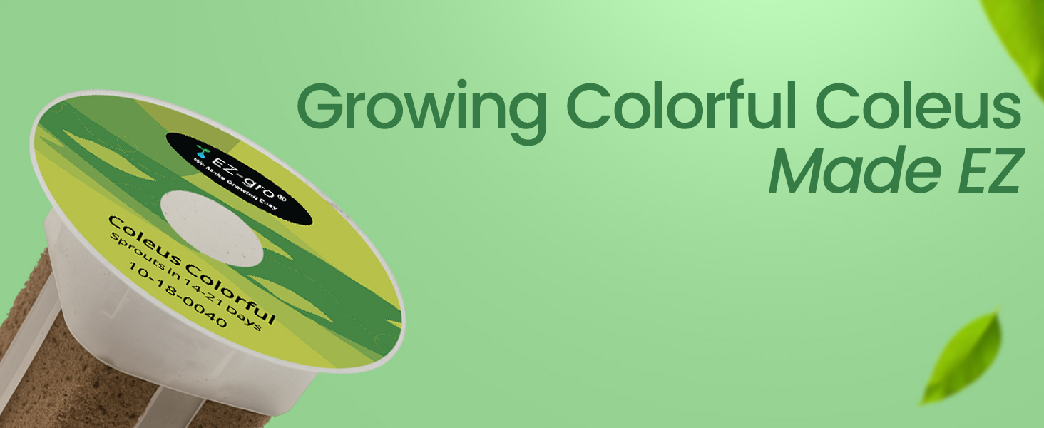 Growing made EZ with EZ-gro Colorful Coleus pre-seeded 3-pods—no assembly, soil-free, hydroponic-ready