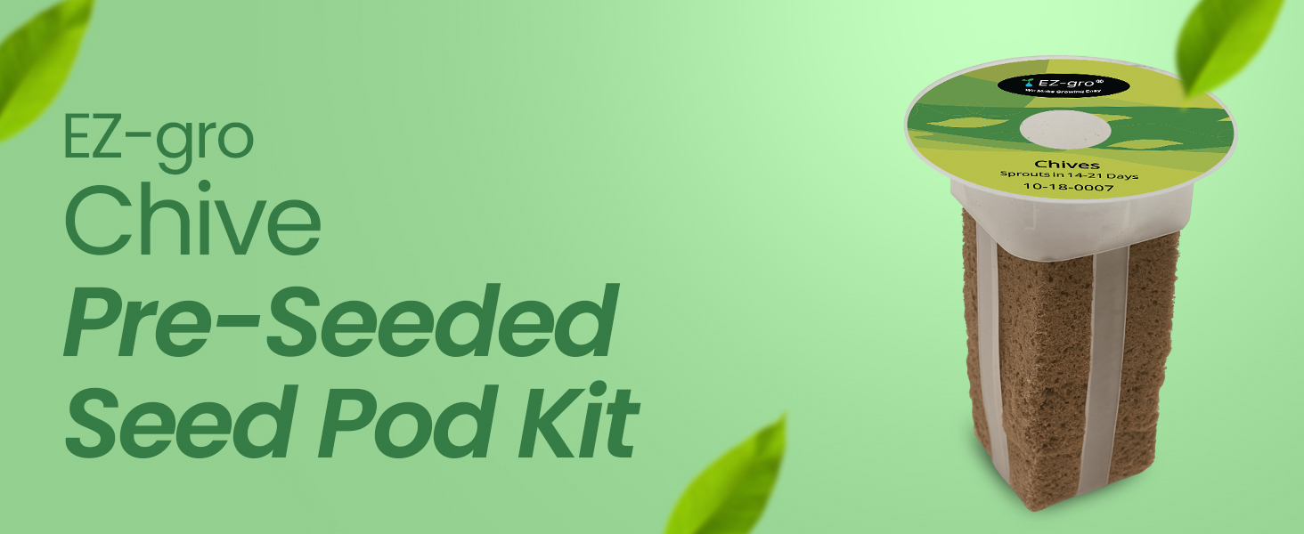 EZ-gro Culinary Garlic Chives pre-seeded 3-pod kit with Oasis® substrates for hydroponic growing systems