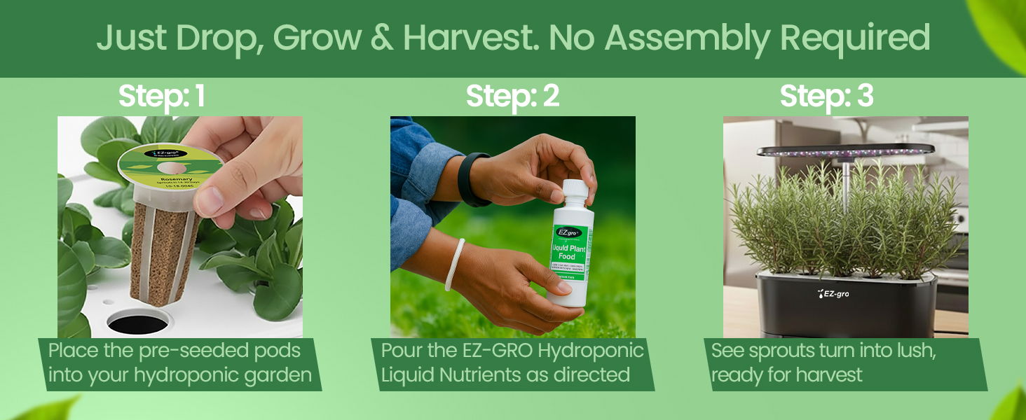 EZ-gro Culinary Rosemary drop, grow, and harvest pre-seeded 6-pods for easy hydroponic gardening