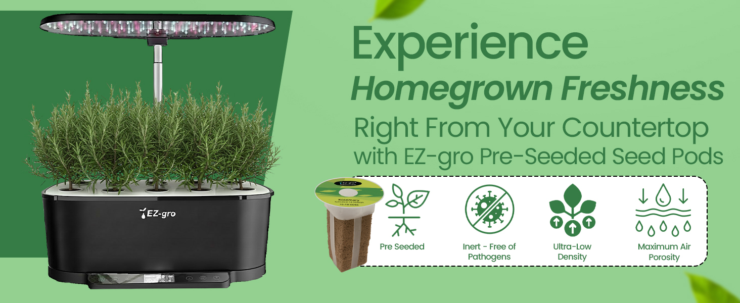 EZ-gro Culinary Rosemary 3-pods homegrown freshness harvested from a soil-free hydroponic garden