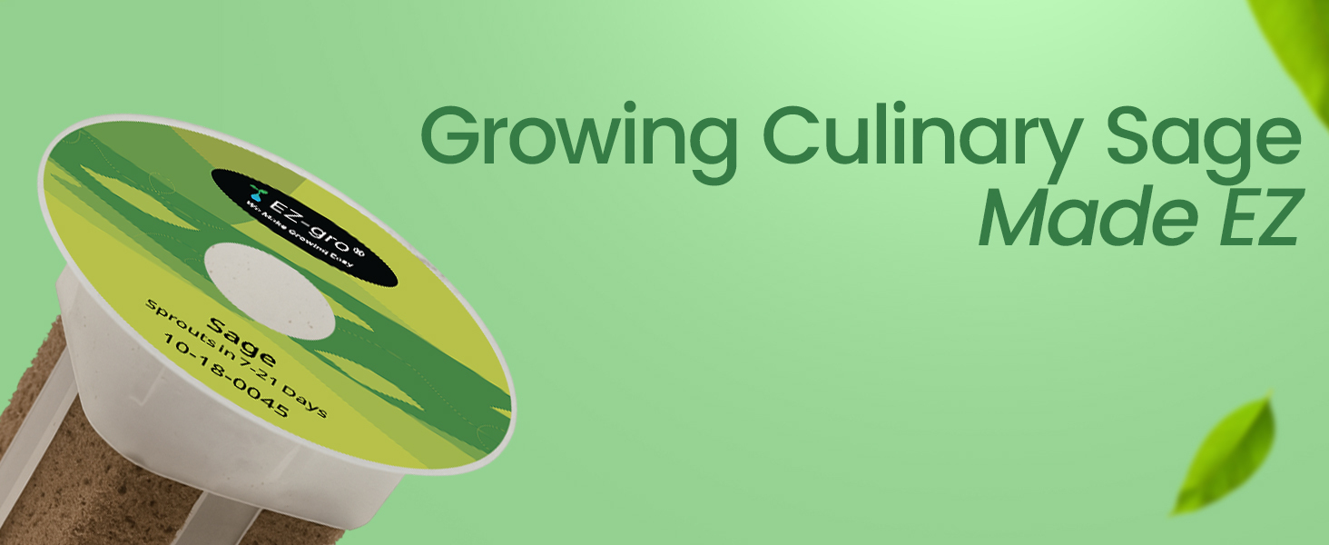 EZ-gro Culinary Sage growing made EZ with no-assembly pre-seeded hydroponic 3-pods