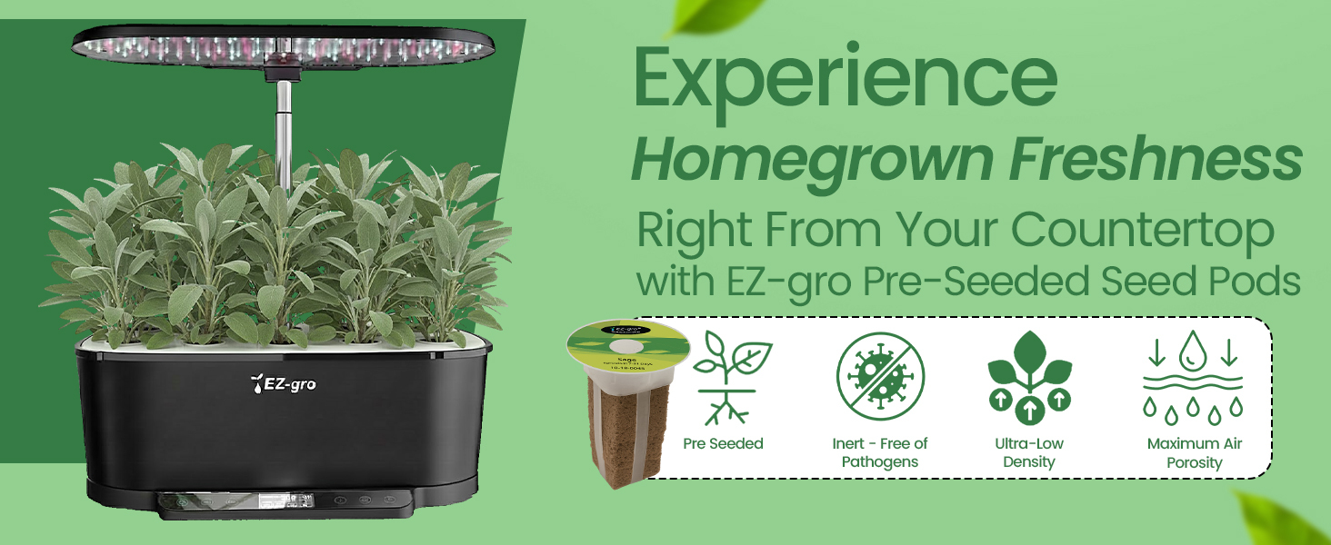EZ-gro Culinary Sage homegrown freshness harvested from a soil-free hydroponic garden