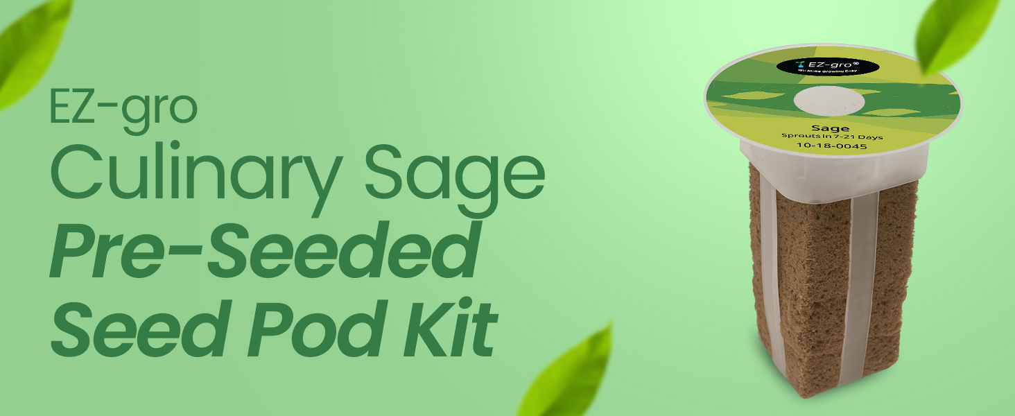 EZ-gro Culinary Sage pre-seeded 12-pod kit made with Oasis® substrates for hydroponic growing systems