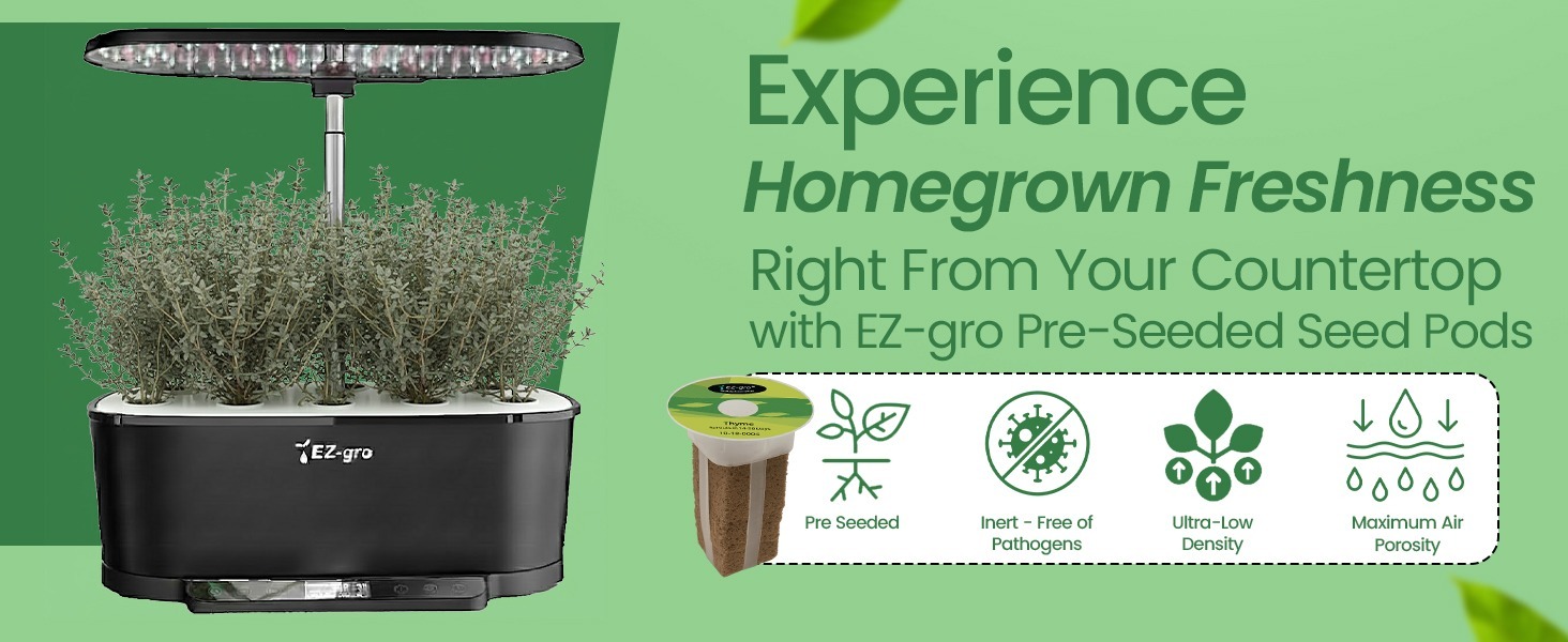 Fresh homegrown Culinary Thyme grown indoors using EZ-gro hydroponic 6-pods