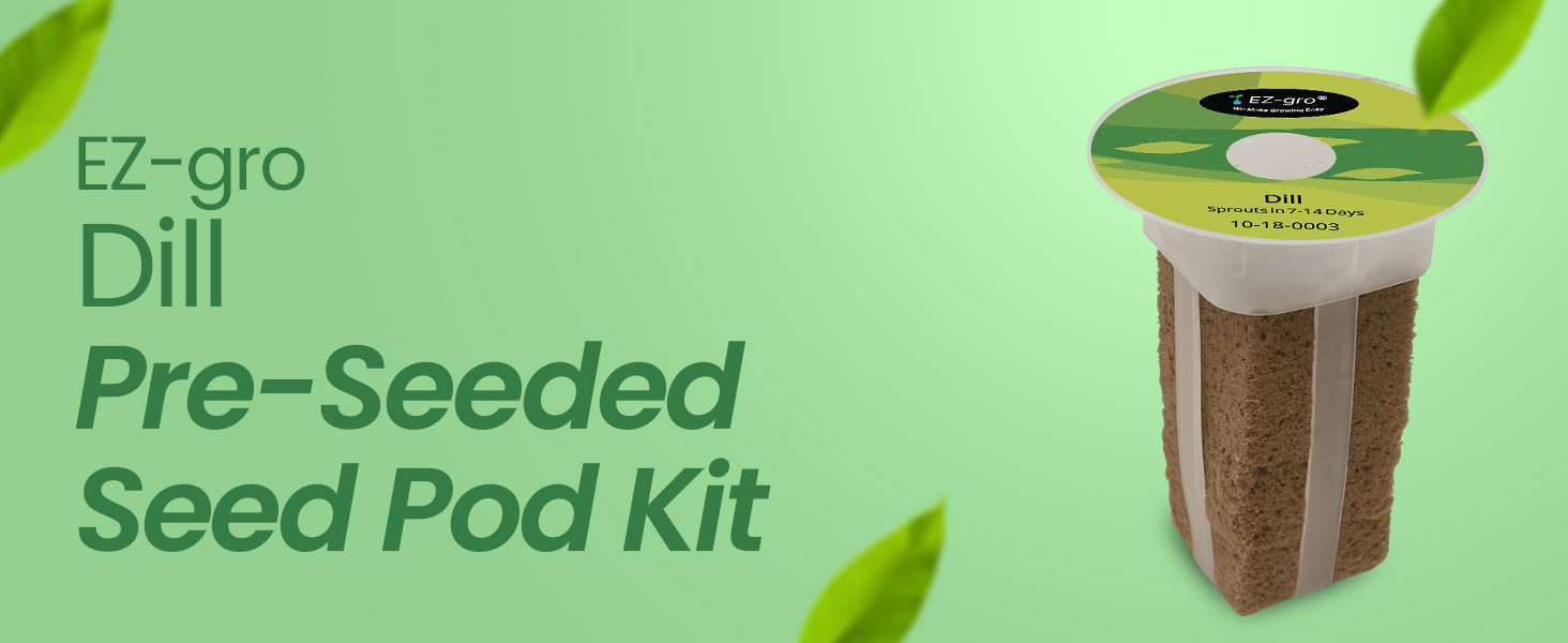 EZ-gro Dwarf Dill pre-seeded hydroponic seed 9-pod kit with Oasis® grow sponges, no assembly required