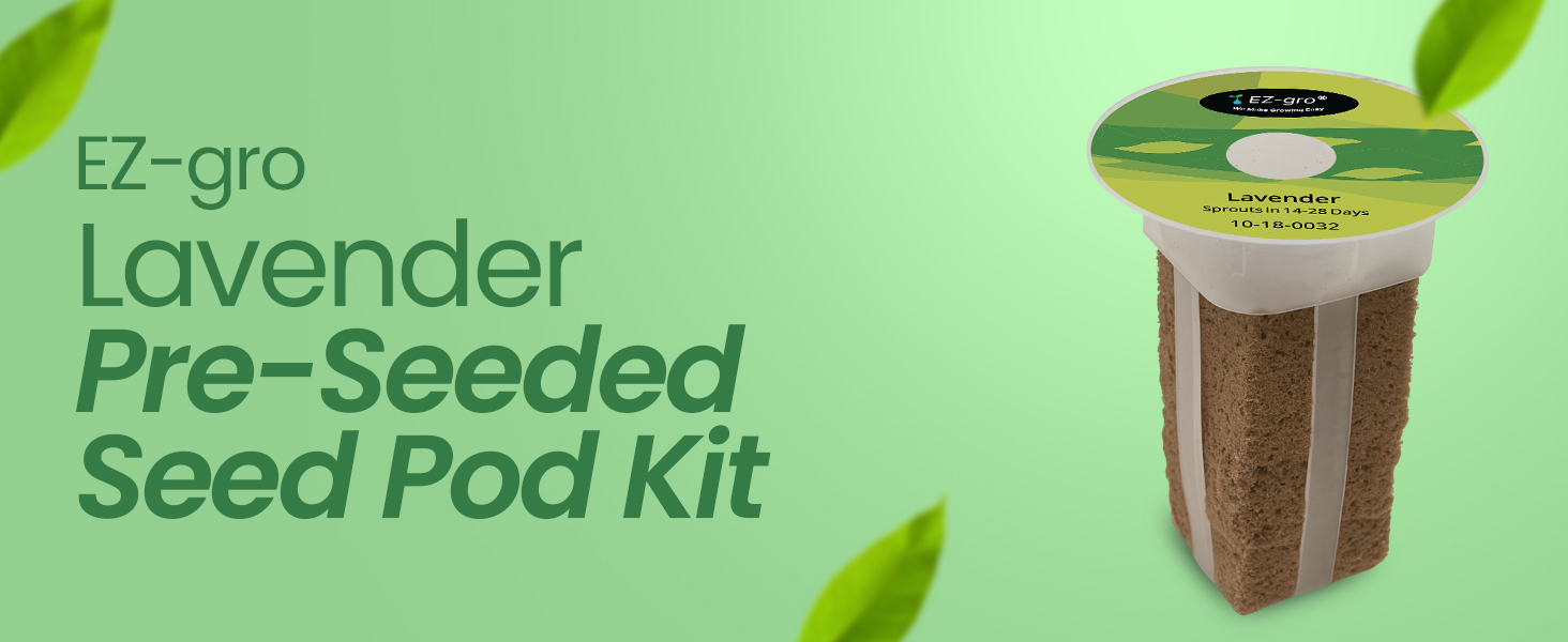 EZ-gro Elegant Lavender pre-seeded hydroponic seed 6-pod kit with OASIS substrate for indoor growing