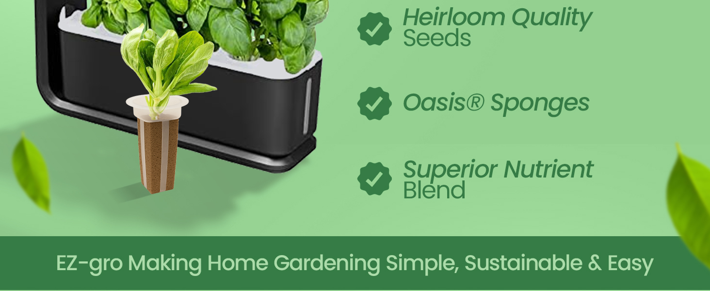 Simple sustainable indoor herb gardening with EZ-gro Gourmet Herb hydroponic seed 9-pods
