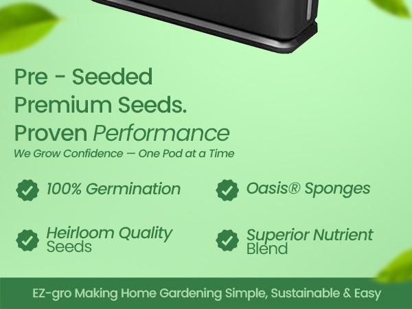 Premium EZ-gro Heirloom Salad Green pre-seeded 3-pods made with Oasis® substrates for strong roots