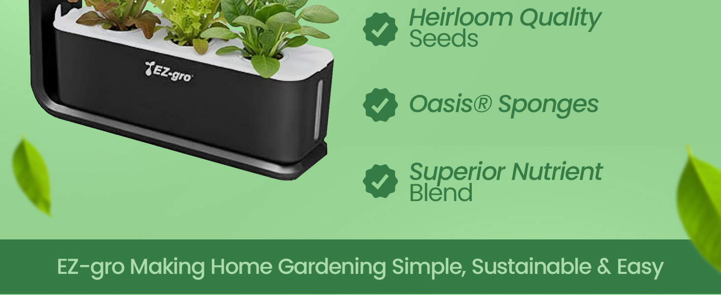 Simple and sustainable hydroponic gardening with EZ-gro Heirloom Salad Green seed 9-pods