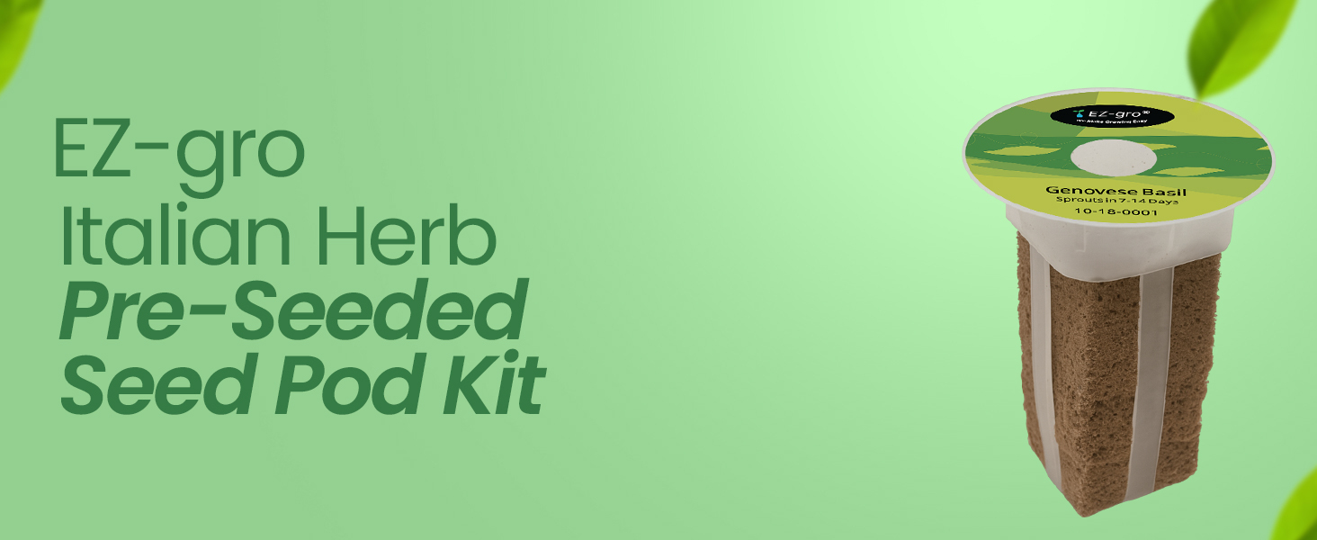 EZ-gro Italian Herb pre-seeded 3-pod kit with Genovese basil, Italian parsley, and oregano for hydroponic systems