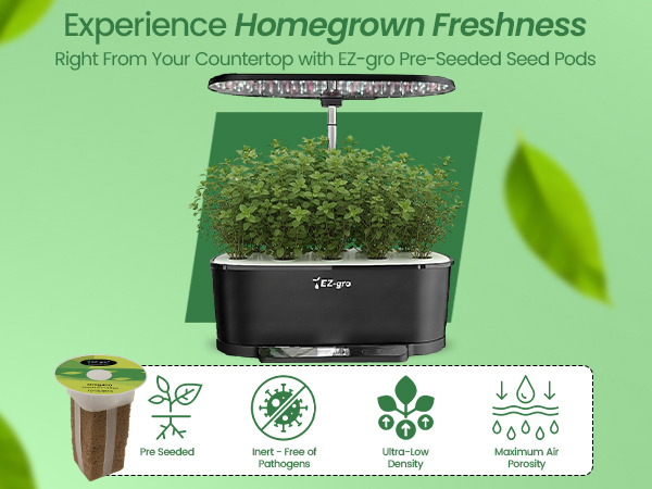 Fresh homegrown Italian oregano leaves grown indoors using EZ-gro hydroponic seed 3-pods