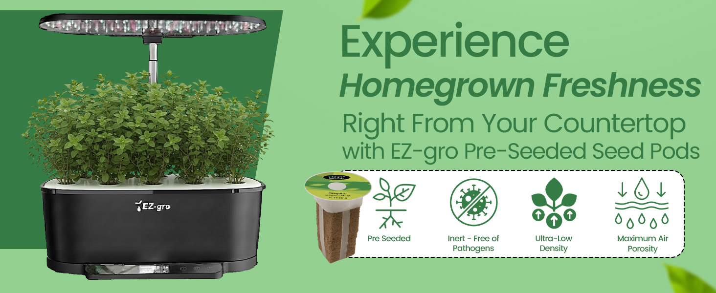 Fresh homegrown Italian oregano leaves grown indoors using EZ-gro hydroponic seed 6-pods
