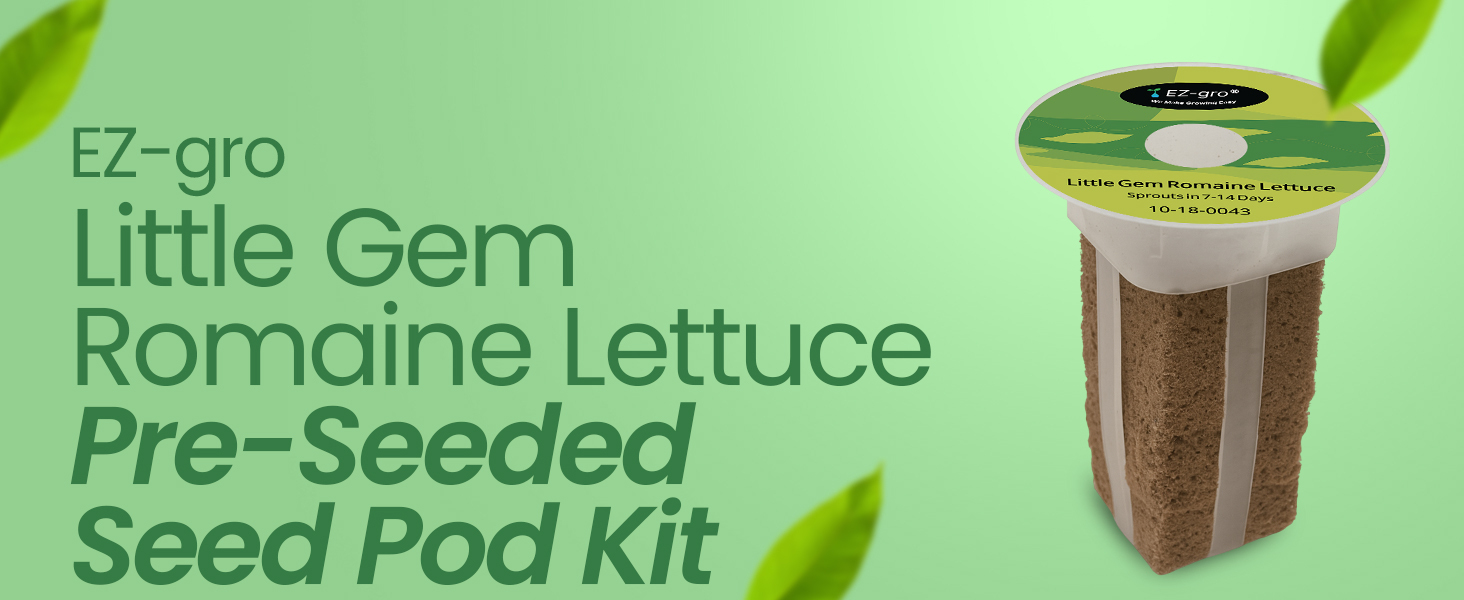 EZ-gro Little Gem Romaine Lettuce 6-pod pre-seeded seed kit with soil-free Oasis® sponges for hydroponic systems