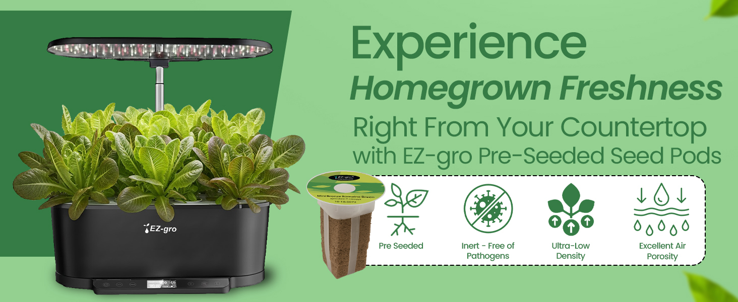 Fresh homegrown Mini Mix Romaine lettuce grown indoors using EZ-gro hydroponic 3-pods