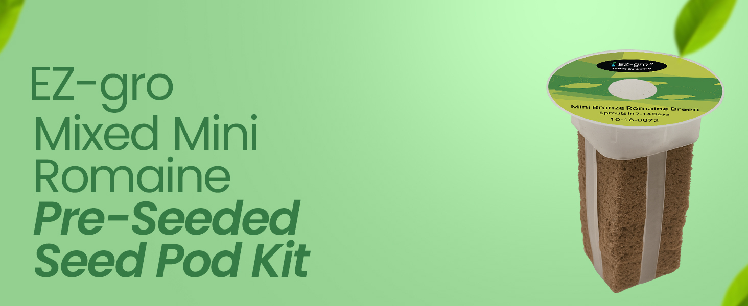 EZ-gro Mini Mix Romaine pre-seeded hydroponic seed 6-pod kit with OASIS substrate for indoor growing