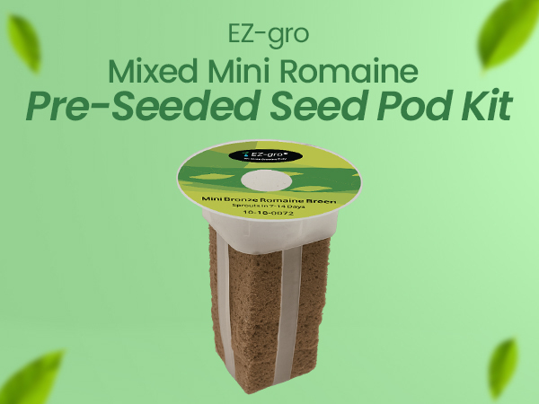 EZ-gro Mini Mix Romaine pre-seeded hydroponic seed 3-pod kit with OASIS substrate for indoor growing