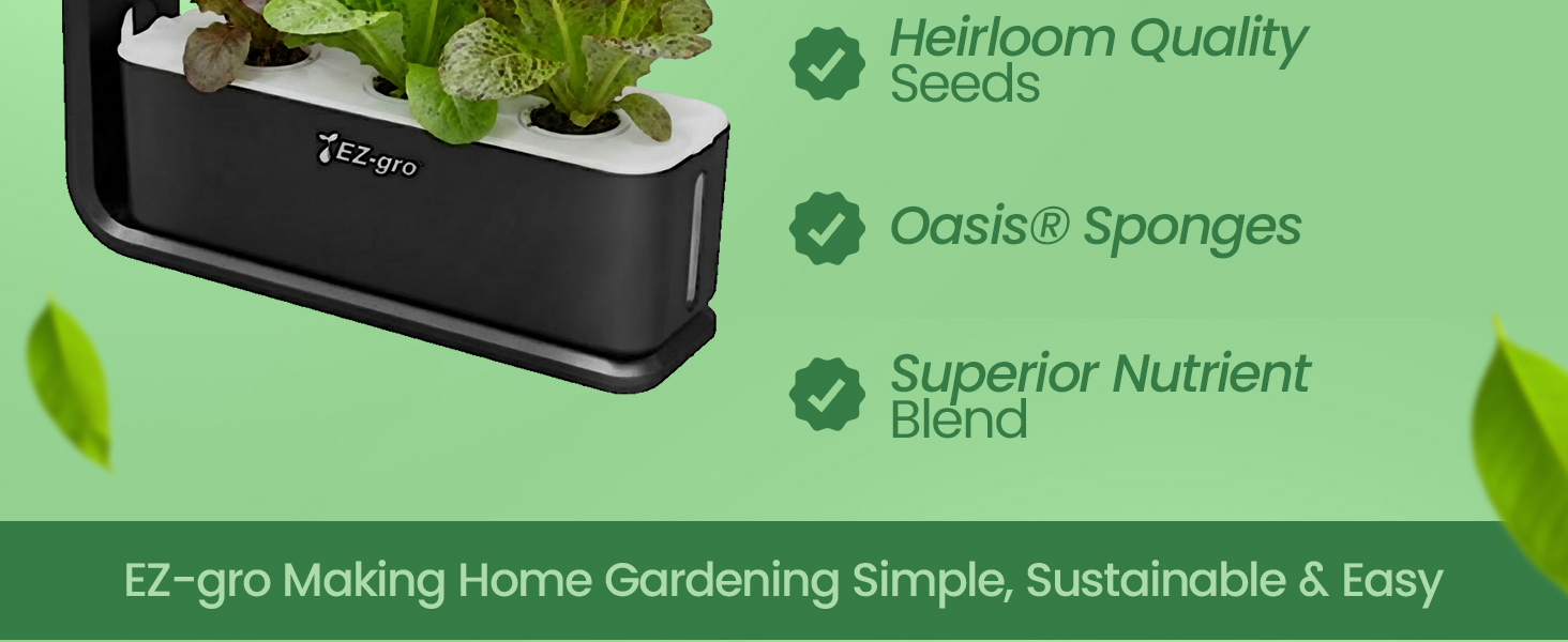 Simple sustainable indoor lettuce gardening with EZ-gro Mini Mix Romaine hydroponic 6-pods