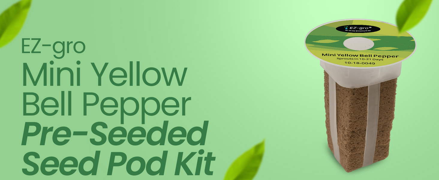 EZ-gro Mini Yellow Bell Pepper pre-seeded 3-pod kit for Aerogarden and hydroponic water gardens