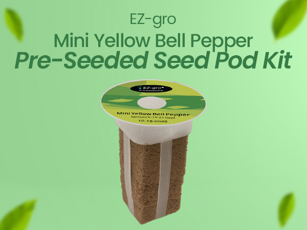 EZ-gro Mini Yellow Bell Pepper pre-seeded 3-pod kit for Aerogarden and hydroponic water gardens
