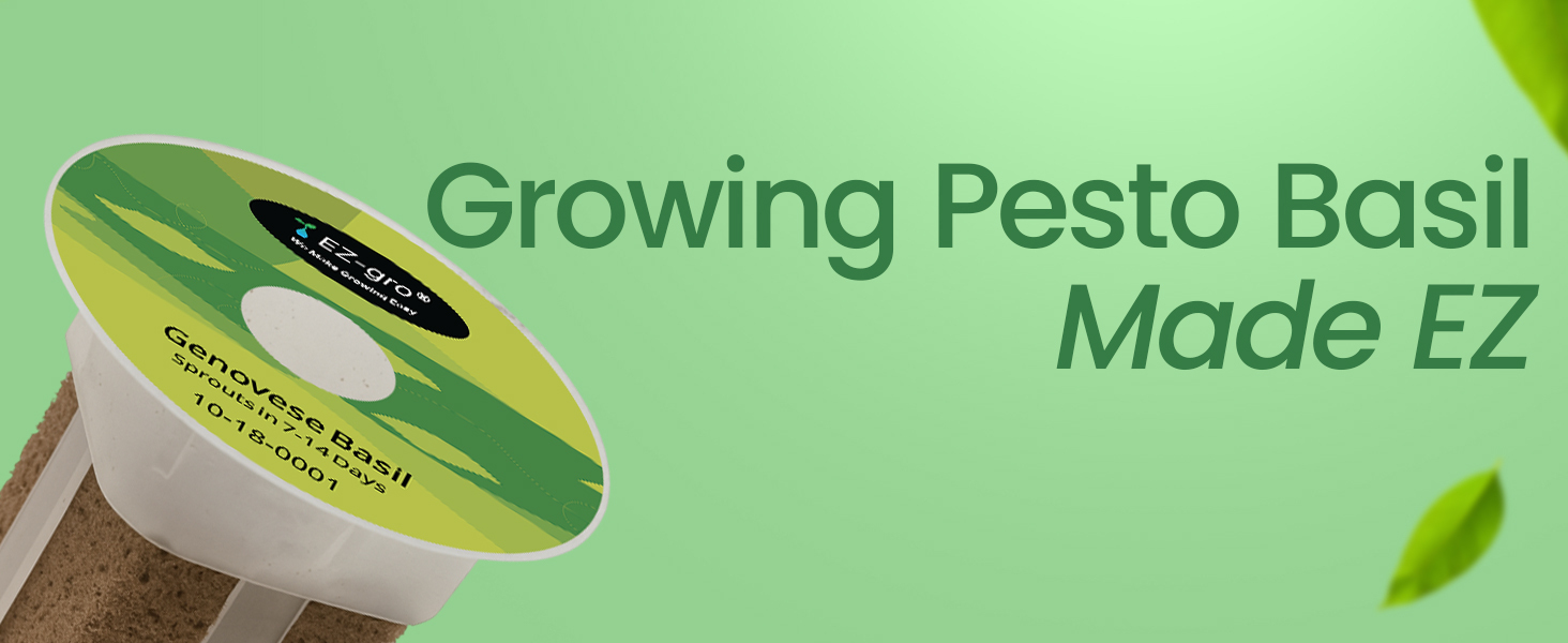 Growing made EZ with EZ-gro Pesto Basil 9-pod pre-seeded kit for hydroponic systems