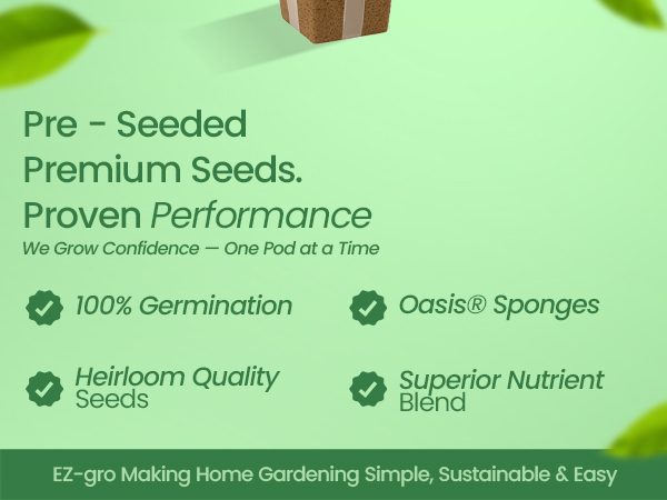 Premium EZ-gro Pesto Basil pre-seeded 9-pods made with Oasis® substrates for strong root growth