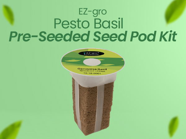 EZ-gro Pesto Basil 3-pod pre-seeded seed kit with soil-free Oasis® sponges for hydroponic systems