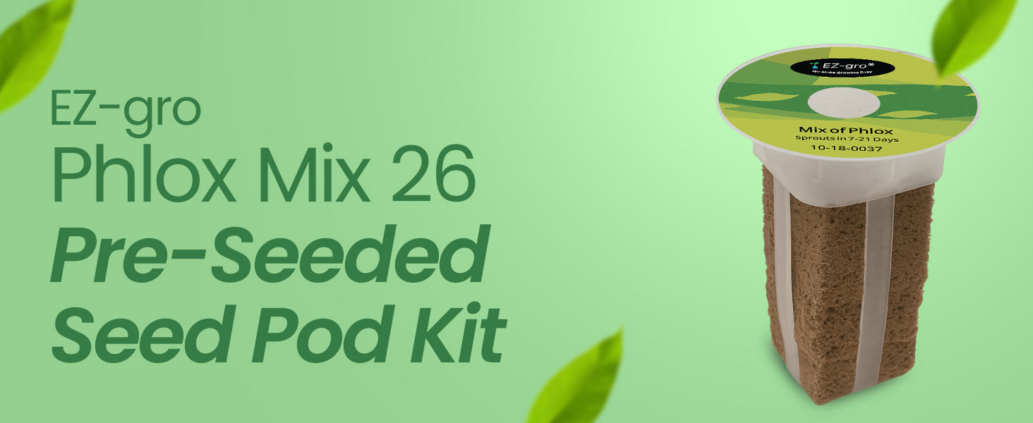 EZ-gro Phlox Mix pre-seeded hydroponic seed 3-pods kit for indoor flower growing