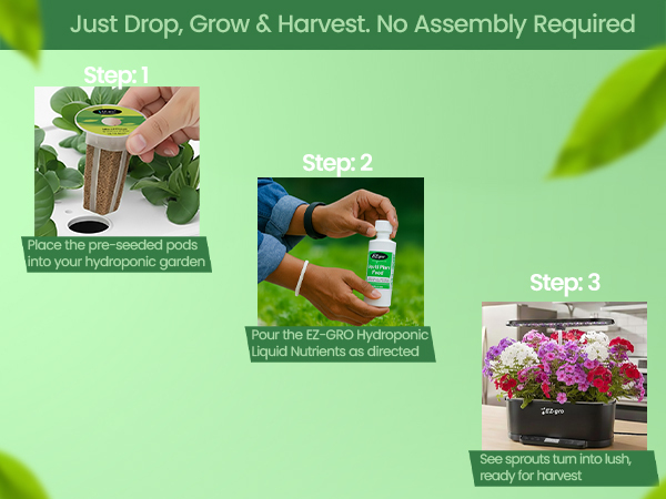 EZ-gro Phlox Mix drop grow harvest pre-seeded 3-pods with no assembly required