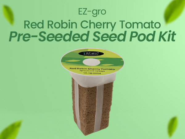 EZ-gro Red Robin Cherry Tomato pre-seeded seed 12-pod kit with soil-free Oasis® sponges for hydroponic gardens