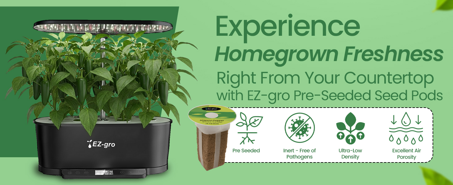 Homegrown salsa ingredients grown indoors with EZ-GRO hydroponic seed 3-pods