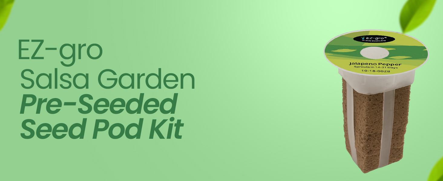 EZ-GRO Salsa Garden pre-seeded 6-pod hydroponic kit with cherry tomato and jalapeno pepper