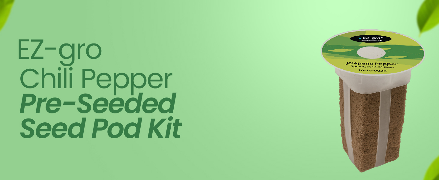 EZ-GRO Spicy Chili Pepper pre-seeded 3-pod hydroponic seed pod kit