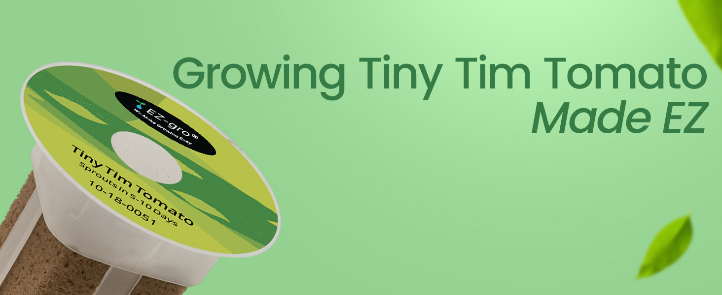 EZ-gro Tiny Tim Dwarf Tomato growing made EZ with no-assembly pre-seeded hydroponic 6-pods