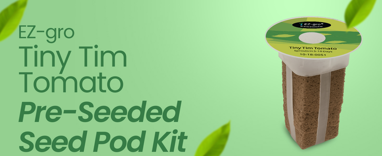 EZ-gro Tiny Tim Dwarf Tomato pre-seeded 6-pod kit made with Oasis® substrates for hydroponic growing systems