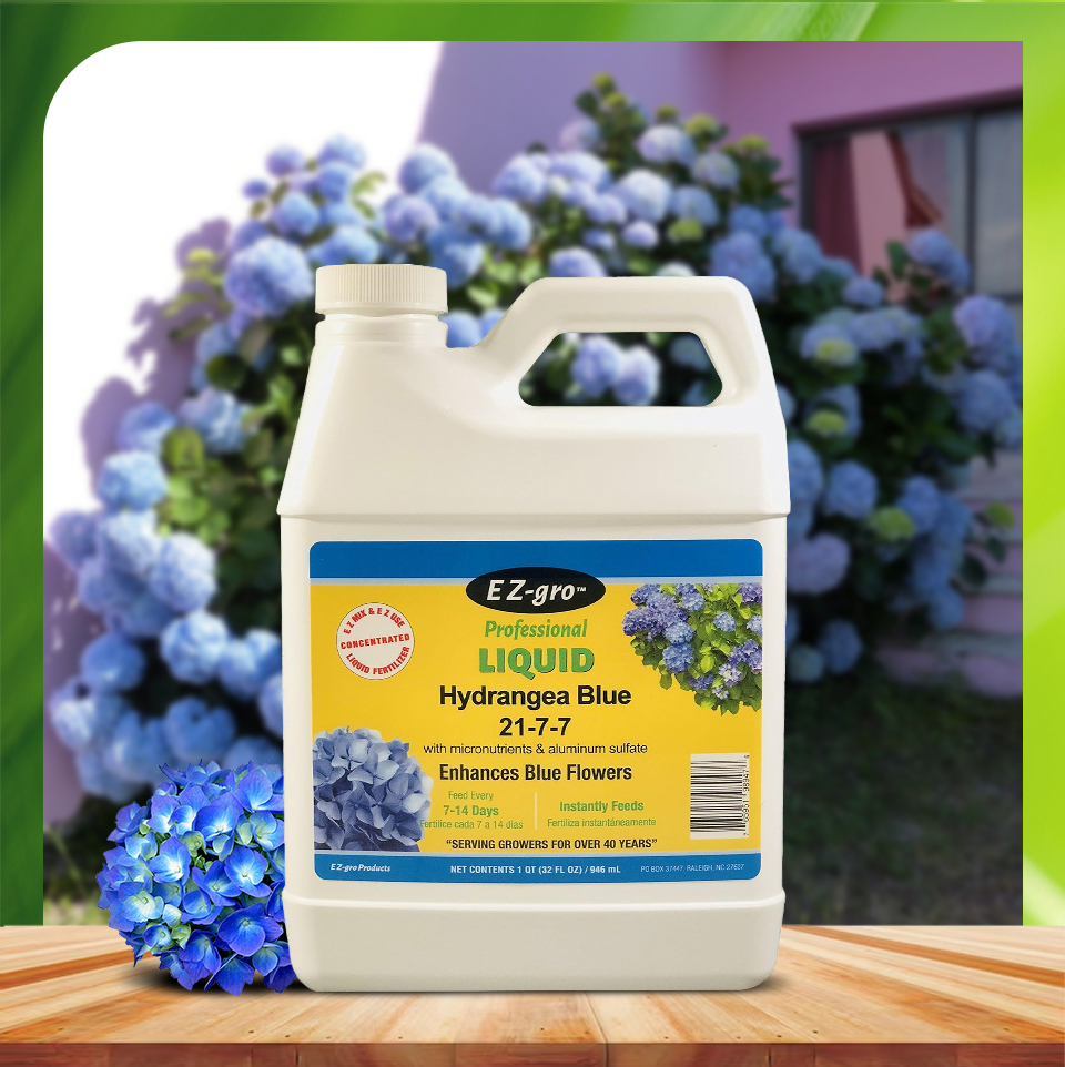 EZ-GRO Professional Liquid Hydrangea Fertilizer – Boosts Blue Blooms with 21-7-7 Formula