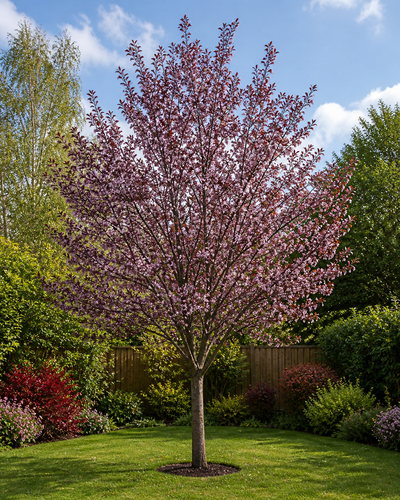 Prunus Pissardi Nigra Purple Leaf Flowering Plum Tree 6ft Supplied in a 7.5 Litre Pot