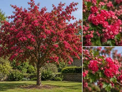 Crataegus Paul’s Scarlet Hawthorn Tree 6ft XL Double Red Flowering Tree 7.5L Pot By Direct Plants