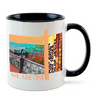 11-Ounce Ceramic Mug 3.75" H and 11-oz capacity.