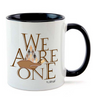 11-Ounce Ceramic Mug 3.75" H and 11-oz capacity.