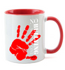 11-Ounce Ceramic Mug 3.75" H and 11-oz capacity.