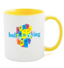 11-Ounce Ceramic Mug 3.75" H and 11-oz capacity.