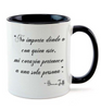 11-Ounce Ceramic Mug 3.75" H and 11-oz capacity.