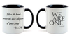 11-Ounce Ceramic Mug 3.75" H and 11-oz capacity.