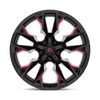 D823 22X12 5X5.0 G-BLK MILL C-RED -44MM