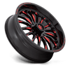 D822 22X7 4X137 G-BLK MILL-RED 13MM
