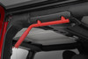 Jeep Solid Steel Grab Handle Set 07-18 Wrangler JK Red Rough Country